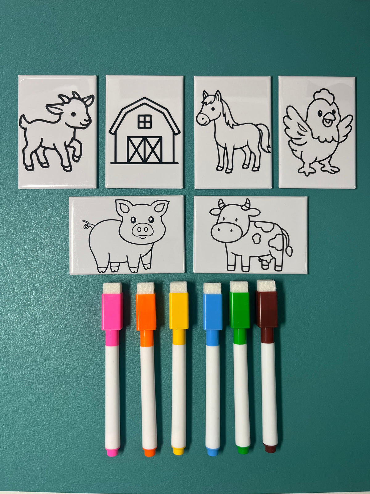Dry Erase Coloring Magnets