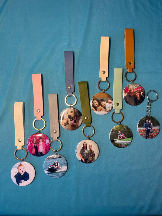 Custom Circle Photo Keychains